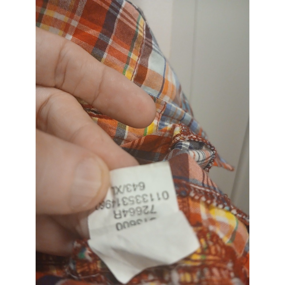 Vintage Chaps Ralph Lauren Madras Plaid Patchwork Shirt Men's XL Button Up - Picture 4 of 7